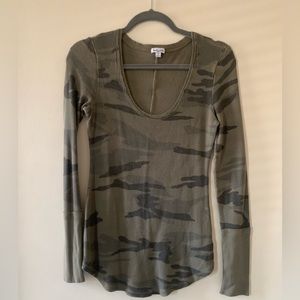 Splendid camo thermal long sleeved top